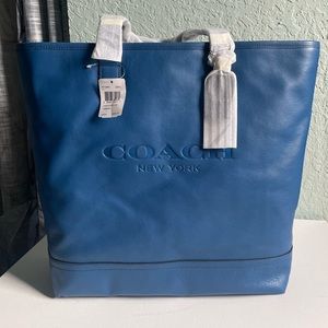 Coach Mercer Denim Tote Smooth Leather #F71699